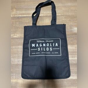 Magnolia Black Tote Bag with White Magnolia Silos Logo